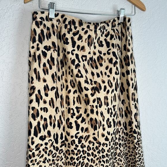 Vintage Odeliah Cheetah Animal Print Maxi Skirt Mermaid Size 10 Stretchy Fall - Picture 3 of 6